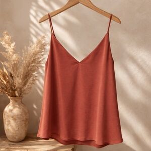 Express Satin V-Neck Cami Tank – Dusty Rose – XL